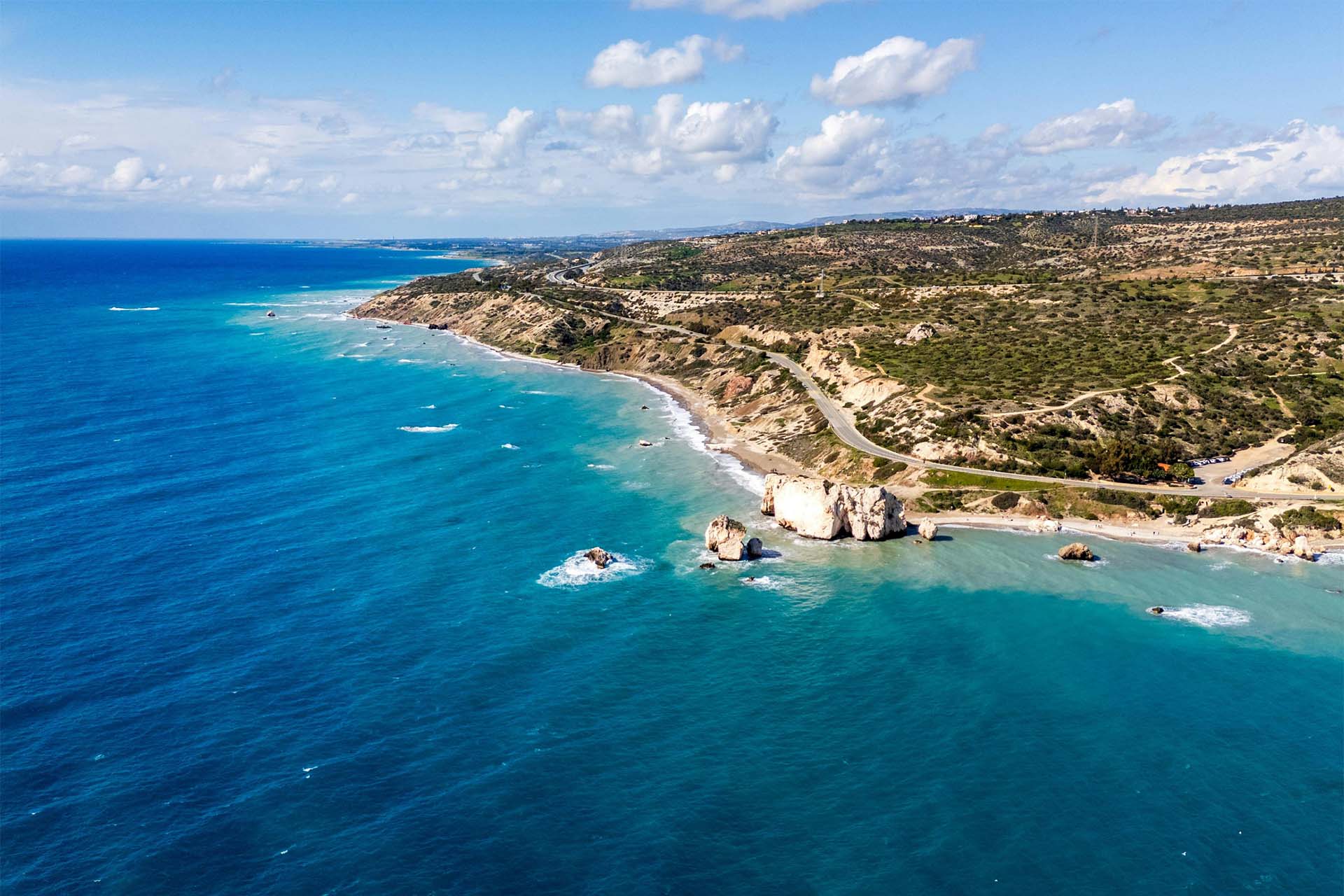The coastline in Cyprus, apply for a visa with Prism.