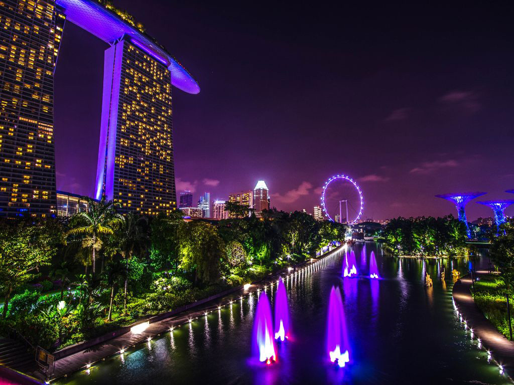 Vibrant night view of Singapore skyline. Visit the Prism office in Singapore.
