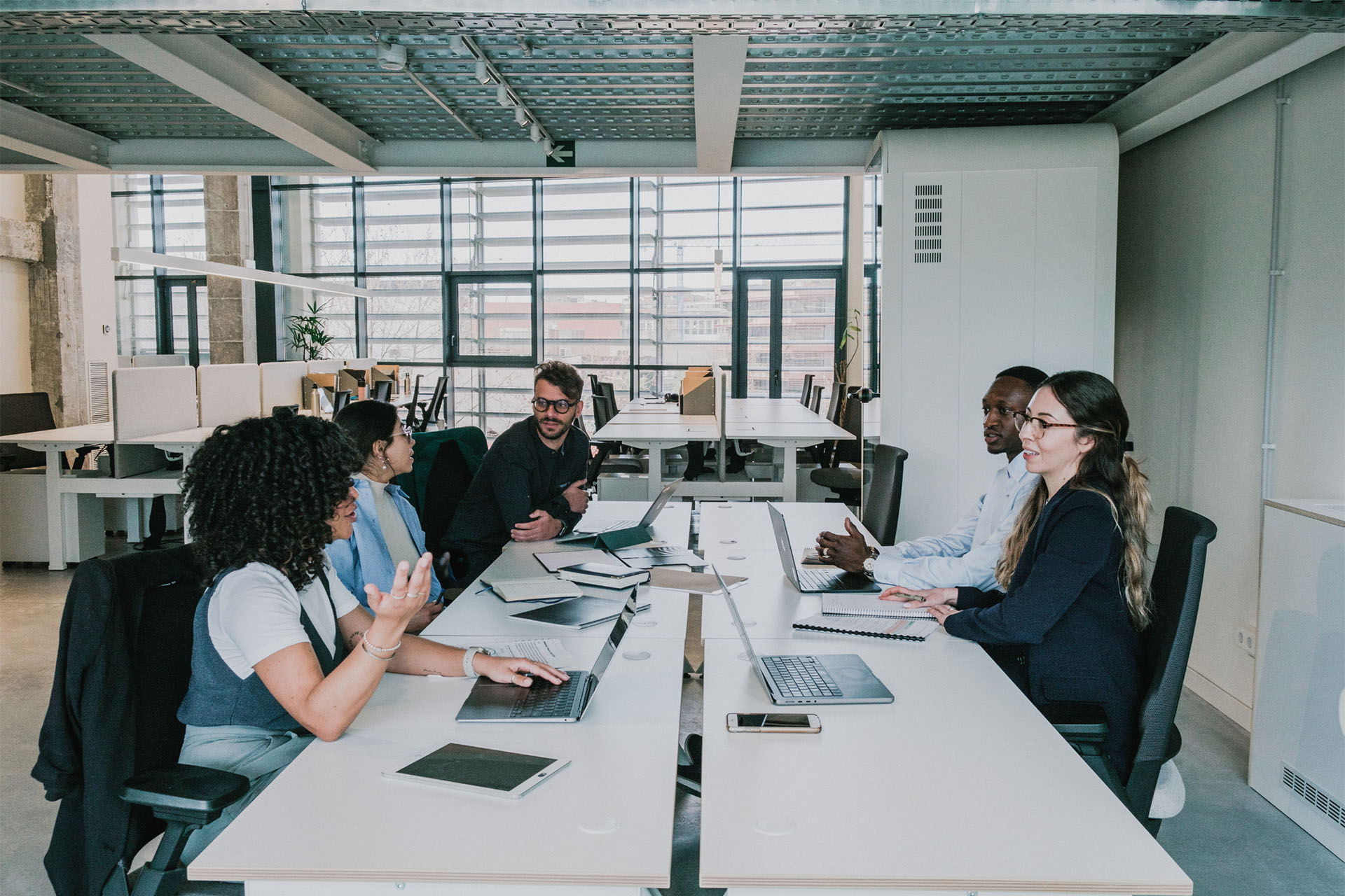 Working together in an office.